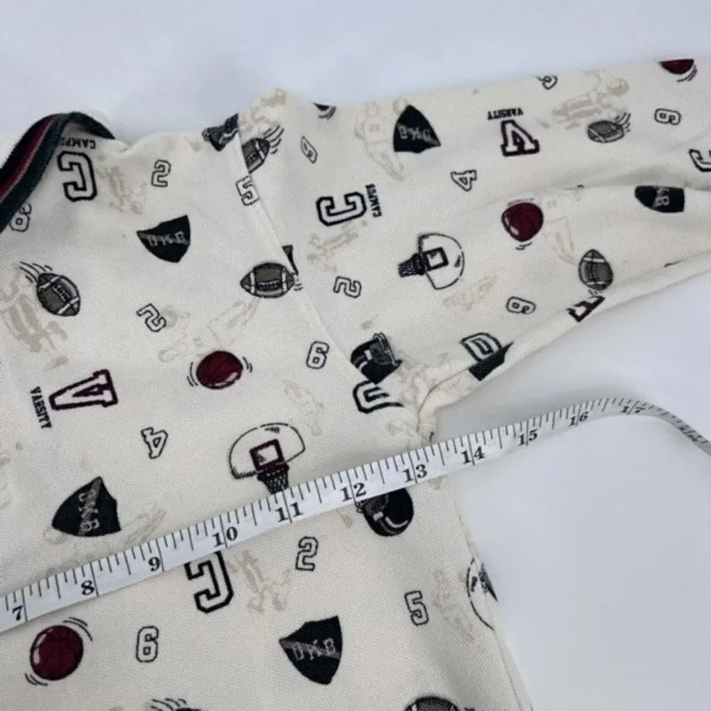 OshKosh B'gosh Kids Vintage Sweatshirt Boys‎ Henley Sports Game White 7